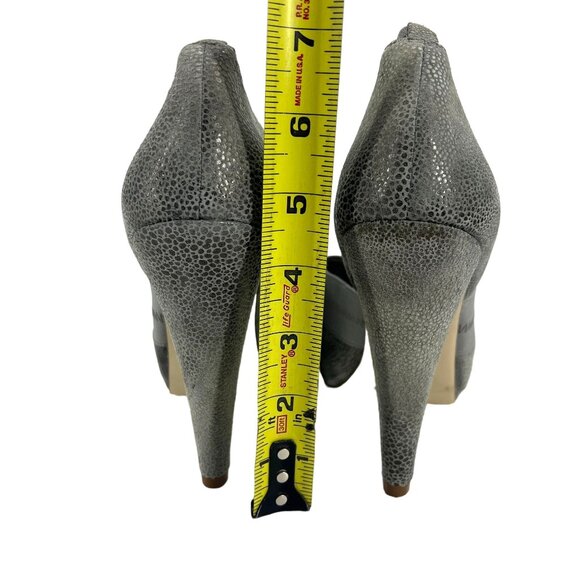 BCBGeneration Angelique Platform Stiletto Heels Size 7 Steel Grey Ash Open Toe - Picture 5 of 7